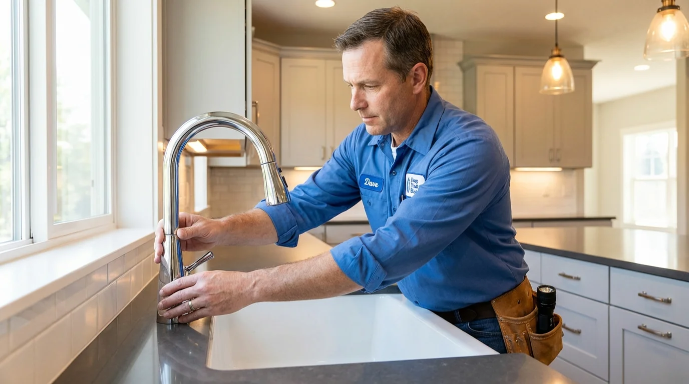 Kitchen faucet installation by Johns Plumbing LLC in Moultonborough